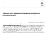 GS International Small Cap Insights Fund - Attribution